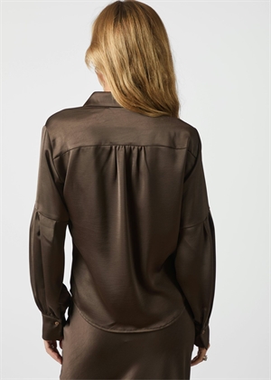 Naja satin skjorte Dark Brown Neo Noir 